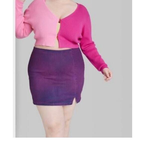 Wild fable Stretch Denim Purple Notch Jean Skirt Women's Size 6 NWT - Picture 1 of 3